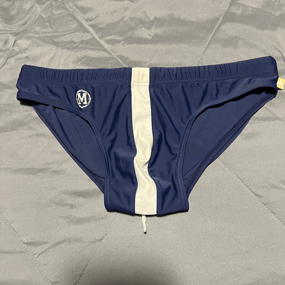 Marcuse men’s swim brief blue and white size medium